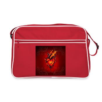 Cœur enflammé. - Sac Retro - rouge/blanc - Devant