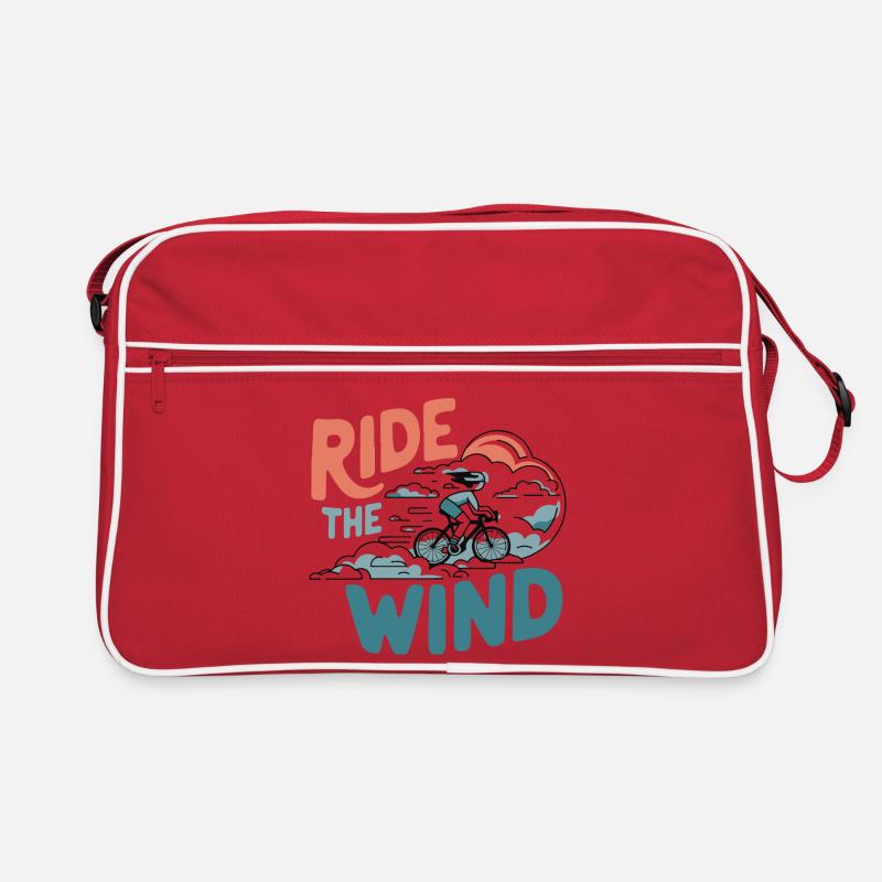 Fahren Sie mit dem Wind-Radfahrer Retro Tasche