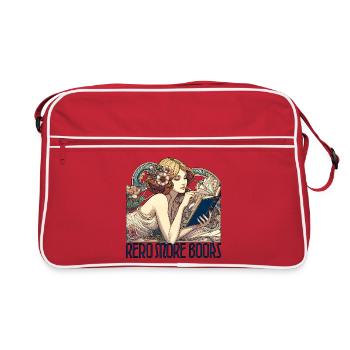 Read more Books Art Nouveau Woman Book Reading - Retro Bag - red/white - Front