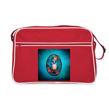 Oiseau bleu vif - Sac Retro - rouge/blanc - Devant