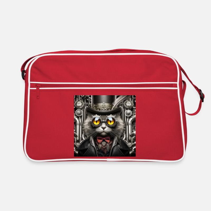 Steampunk-Katze Retro Tasche