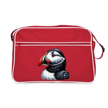 Papageitaucher - Retro Tasche - Rot/Weiß - Vorne