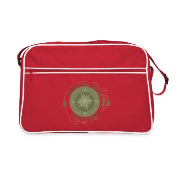 Where the Wind Takes Me – Compass Design - Retro Bag - red/white - Front