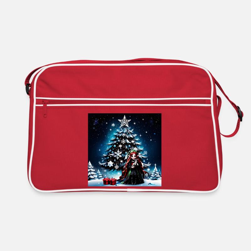 Christmas elf with kitten. Retro Bag