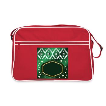 WEIHNACHTLICHES NAMENSSCHILD - Retro Tasche - Rot/Weiß - Vorne