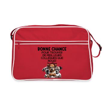 Trio de chiens mécontent cartoon - Sac Retro - rouge/blanc - Devant