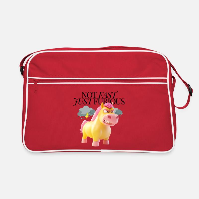 Grumpy Unicorn – Angry Cartoon Unicorn Retro Bag
