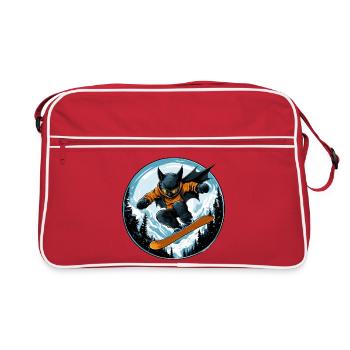 Chauve-souris Snowboarder - Sac Retro - rouge/blanc - Devant