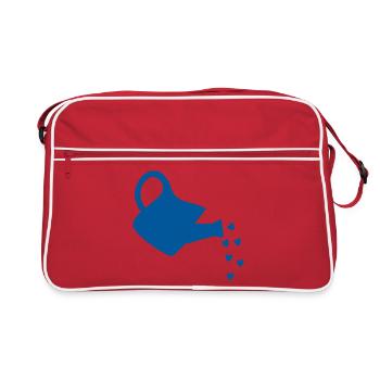 Arrosoir de cœurs bleu – semer l’amour et la joie - Sac Retro - rouge/blanc - Devant