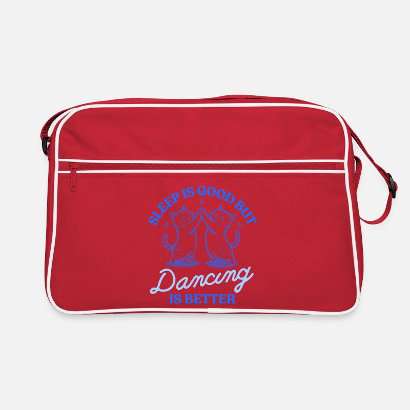 Sleep Is Good But Dancing Is Better – Katzenmotiv Retro Tasche