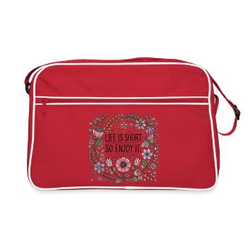 La vie est courte, alors profitez-en - Sac Retro - rouge/blanc - Devant