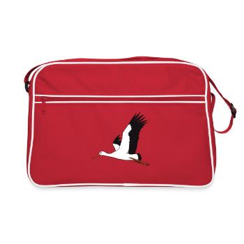 flying stork - Retro Bag - red/white - Front