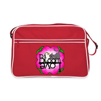 Frühling-Katze Spring Love - Retro Tasche - Rot/Weiß - Vorne