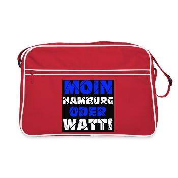 Hambourg , Moin ou watt (25) - Sac Retro - rouge/blanc - Devant