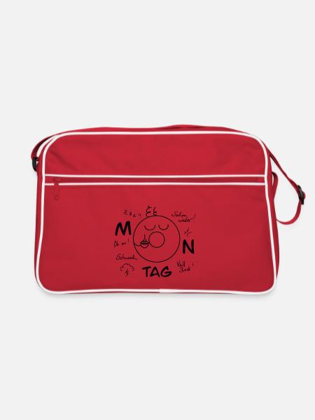 Monday Blues - Retro Bag - red/white - Front