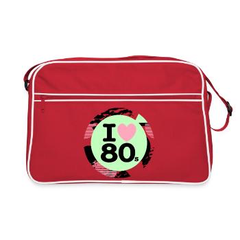 I ♥ 80s – Neon Retro Vibes - Retro Bag - red/white - Front
