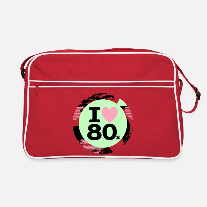  I ♥ 80s – Neon Retro Vibes - Retro Tasche - Rot/Weiß