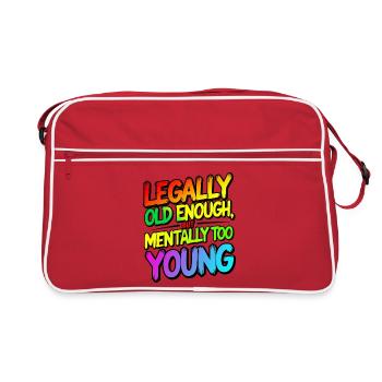 Legally old enough - Retro Bag - red/white - Front