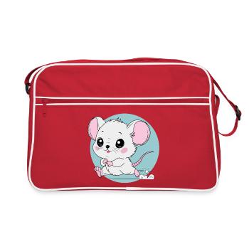Souris Drôle en Course - Amateur de Fromage - Sac Retro - rouge/blanc - Devant
