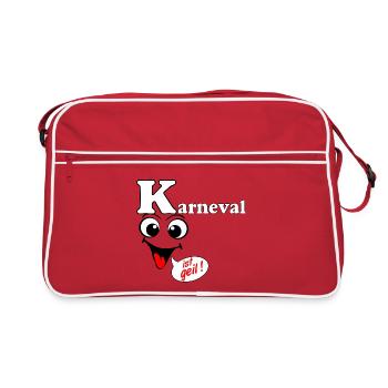 Carnaval , Le carnaval est génial , Chemise amusante de fête - Sac Retro - rouge/blanc - Devant