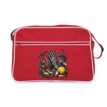 Bergbau ist Leben - Retro Tasche - Rot/Weiß - Vorne