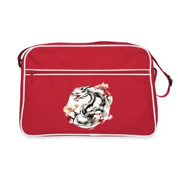 Signe du zodiaque chinois Dragon - Sac Retro - rouge/blanc - Devant