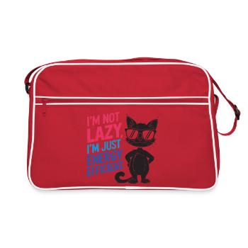 I'm Not Lazy, I'm Just Energy Efficient - Retro Bag - red/white - Front