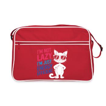 I'm Not Lazy, I'm Just Energy Efficient - Retro Bag - red/white - Front