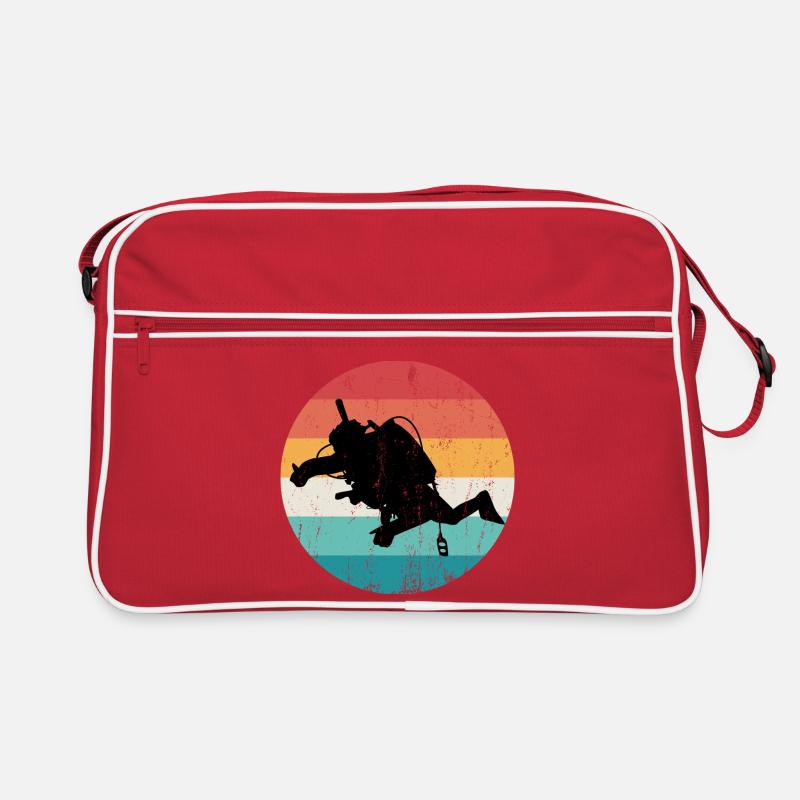 Silhouette rétro de plongeur arc-en-ciel Sac Retro