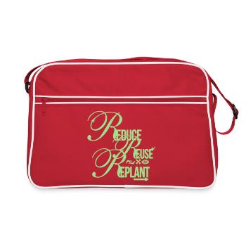 Eco Message – Reduce Reuse Replant - Retro Bag - red/white - Front