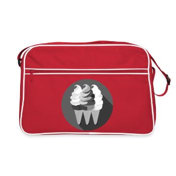 Croquis de gaufres à la crème glacée - Sac Retro - rouge/blanc - Devant