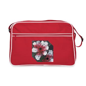 Blumen Design - Retro Tasche - Rot/Weiß - Vorne