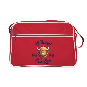 Bison Kiss Kiss - Retro Bag - red/white - Front