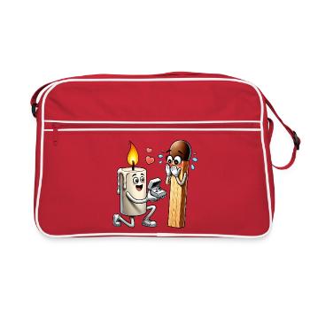 Candle loves match - Retro Bag - red/white - Front