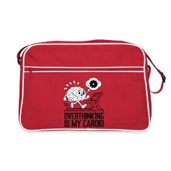 Overthinking Is My Cardio – Mental Load Humor - Retro Bag - red/white - Front