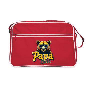 Papa Ours Lunettes Retro - Retro Tasche - Rot/Weiß - Vorne