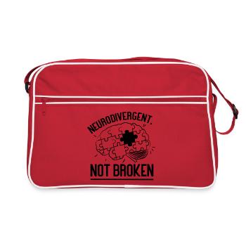 Neurodivergent. Not Broken - Retro Bag - red/white - Front