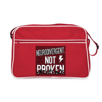 Neurodivergent Not Broken – Neurodiversity Pride - Retro Bag - red/white - Front