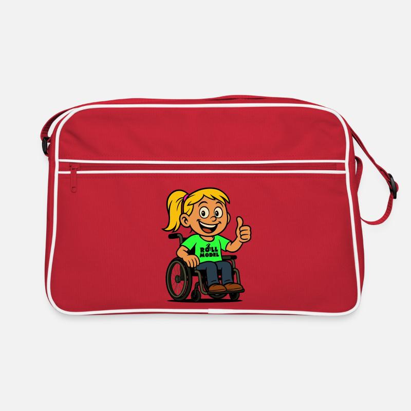 Lolla modèle d’utilisateurs de fauteuils roulants. Fauteuil roulant # Sac Retro