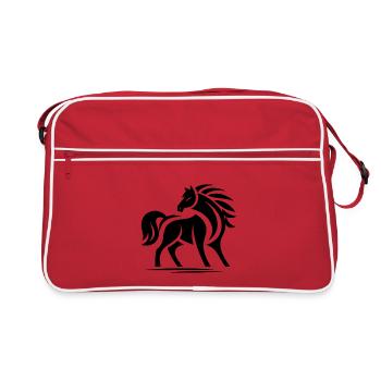 Horses Tribal - Retro Bag - red/white - Front