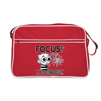 Focus? I Had It – ADHD Focus Humor - Retro Tasche - Rot/Weiß - Vorne