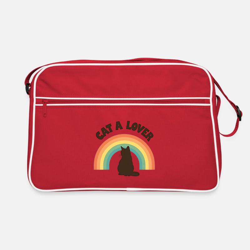 Chat amour arc-en-ciel Sac Retro