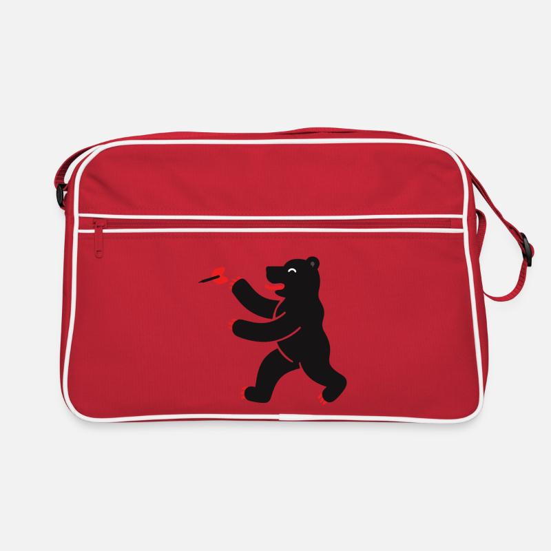 Bear at darts Retro Bag