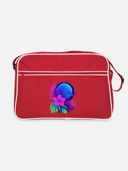Neon Tropic Moon - Retro Bag - red/white - Front