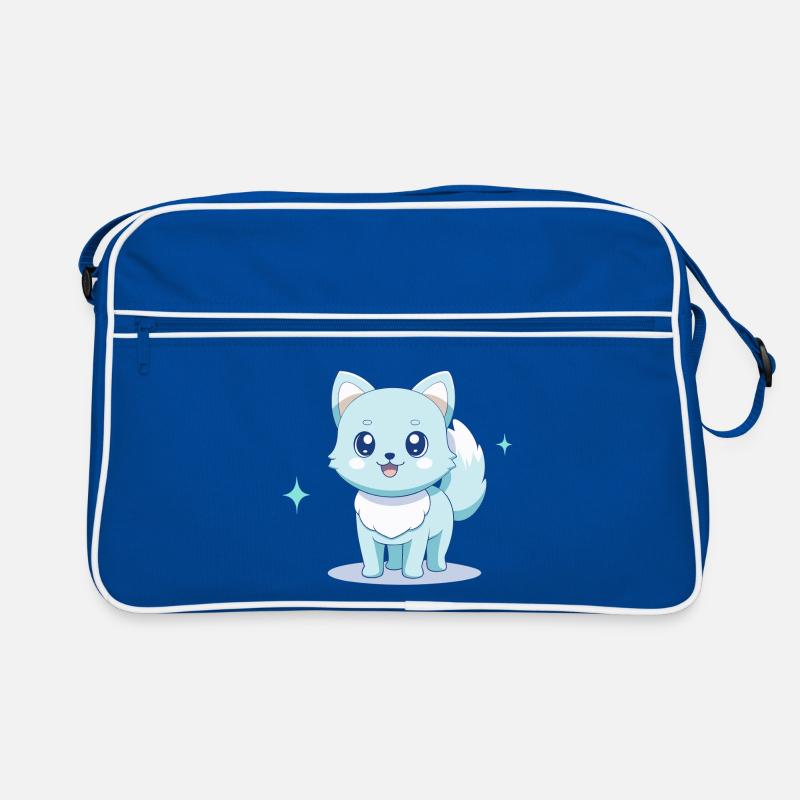 Adorable chien spitz bleu au regard joyeux Sac Retro
