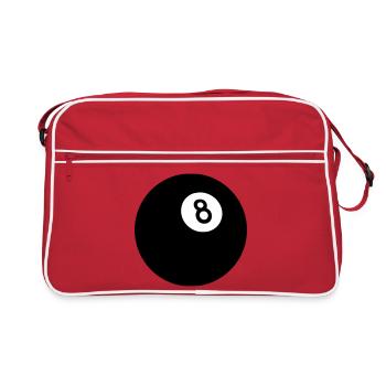 Schwarze Acht - Retro Tasche - Rot/Weiß - Vorne