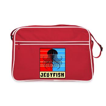 Méduse – Design rétro - Sac Retro - rouge/blanc - Devant