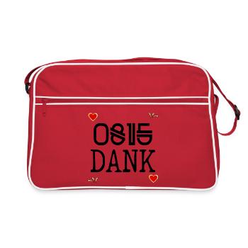 DANKE SAGEN DANKBARKEIT LUSTIG 0815 DANK - Retro Tasche - Rot/Weiß - Vorne