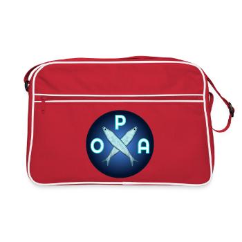 Papi GRAND-PÈRE GRAND-PÈRE FÊTE DES PÈRES PÊCHEUR - Sac Retro - rouge/blanc - Devant