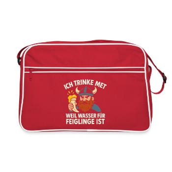 Ich trinke Met - Retro Tasche - Rot/Weiß - Vorne